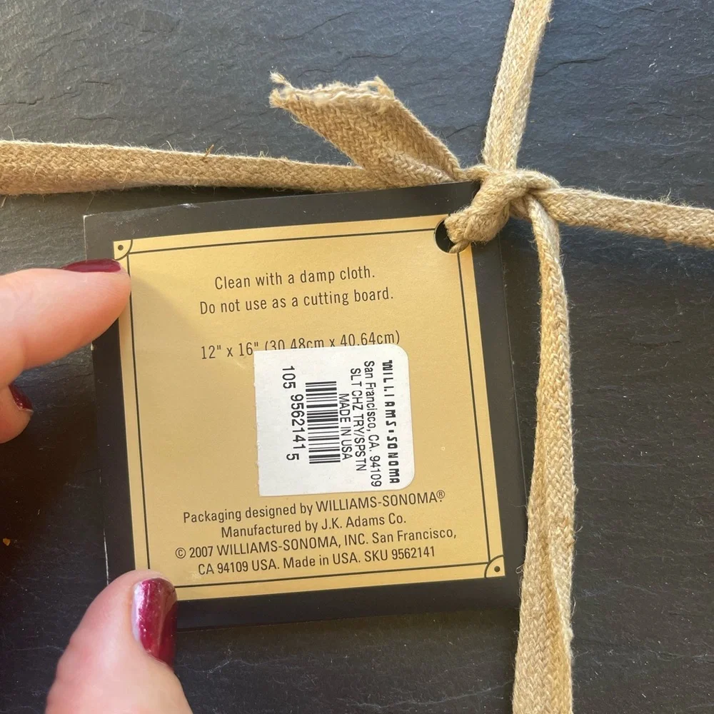 Brand New Williams Sonoma Slate Cheese Board
